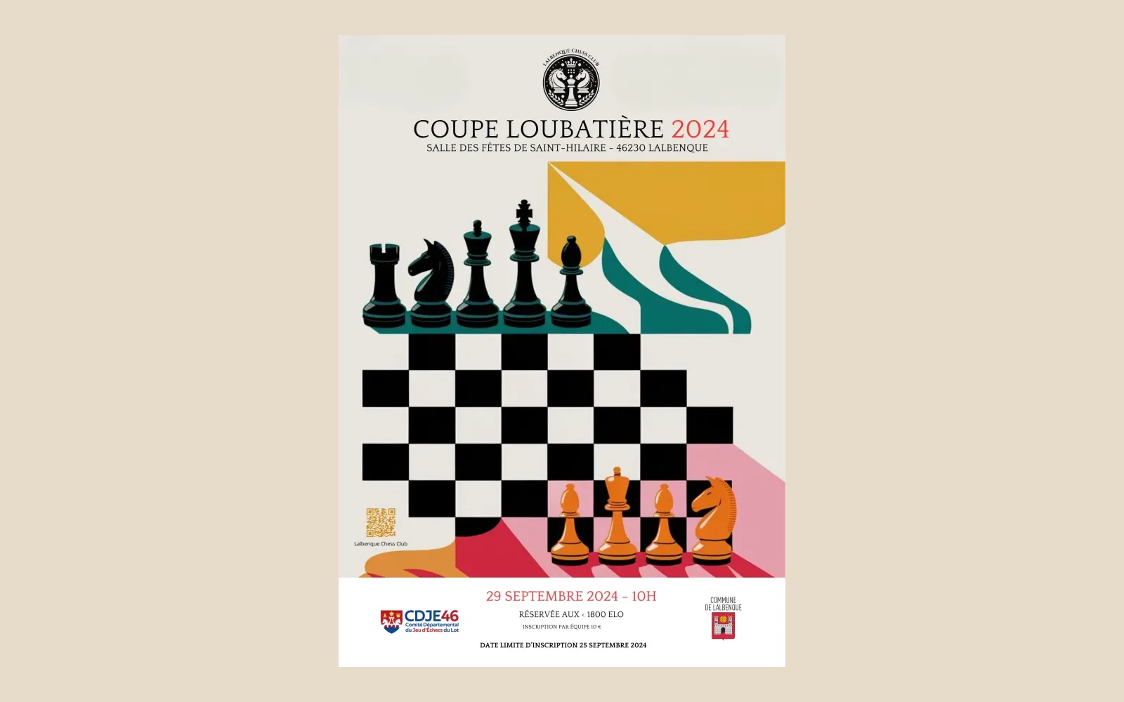 Affiche et joueurs de la Coupe Loubatière 2024 à Saint-Hilaire.